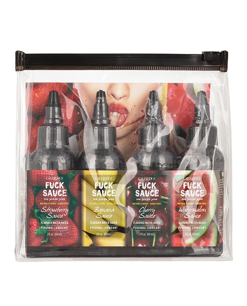 Fuck Sauce Flavored Water Based Personal Lubricant Variety 4 Pack - 2 Oz Each California Exotic Novelties