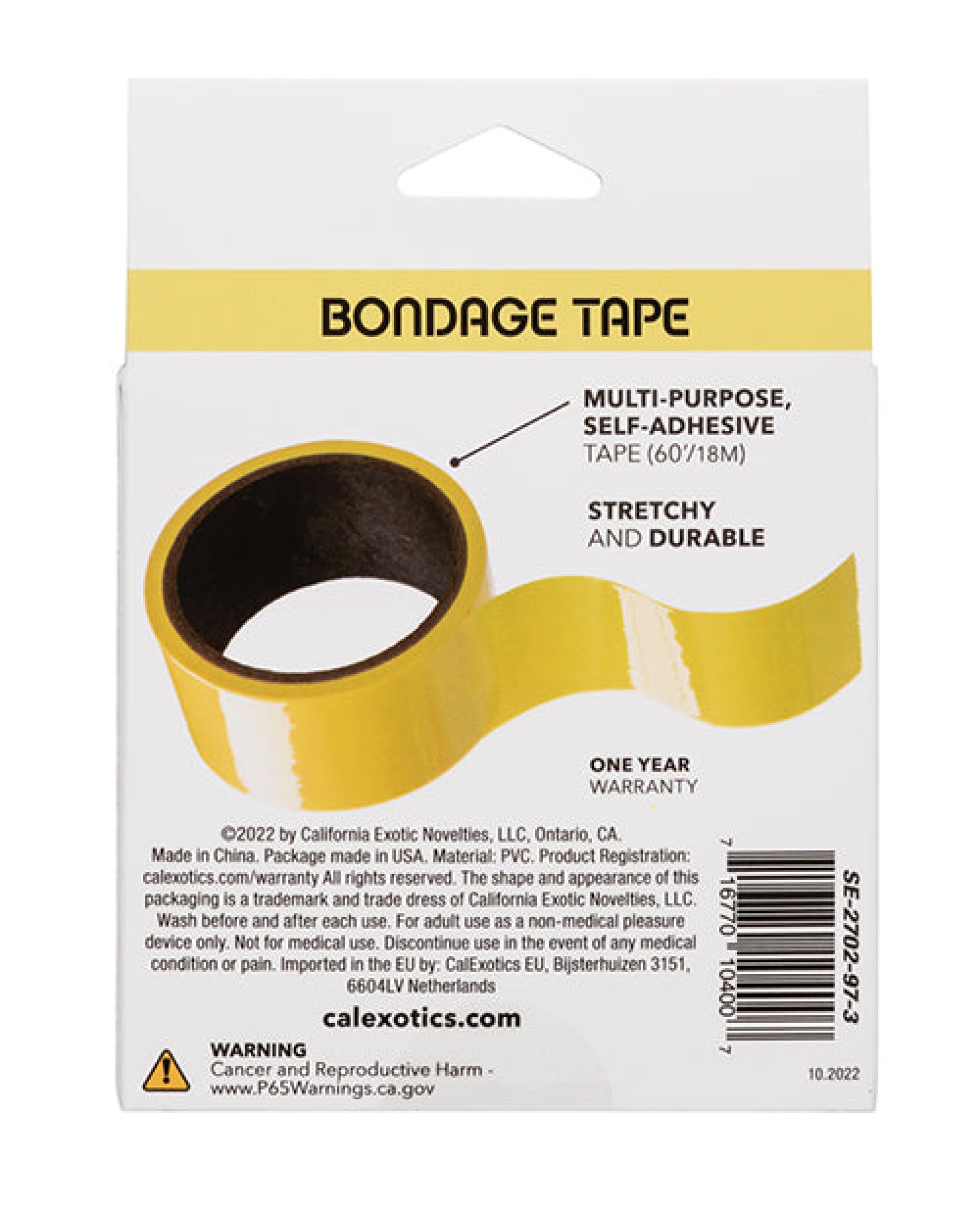 Boundless Bondage Tape - Yellow California Exotic Novelties