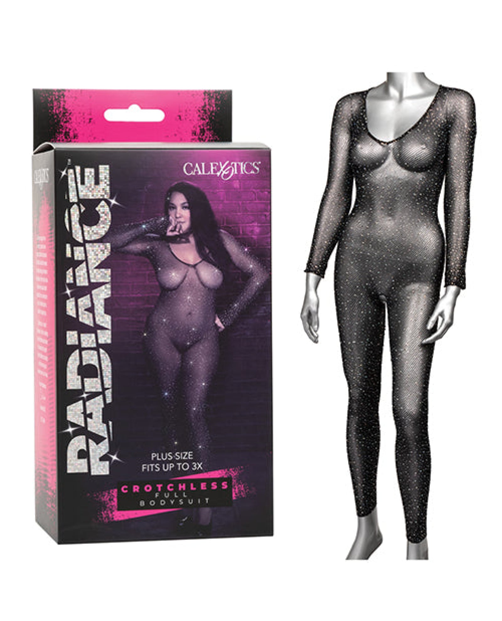 Radiance Crotchless Full Body Suit Black Qn California Exotic Novelties