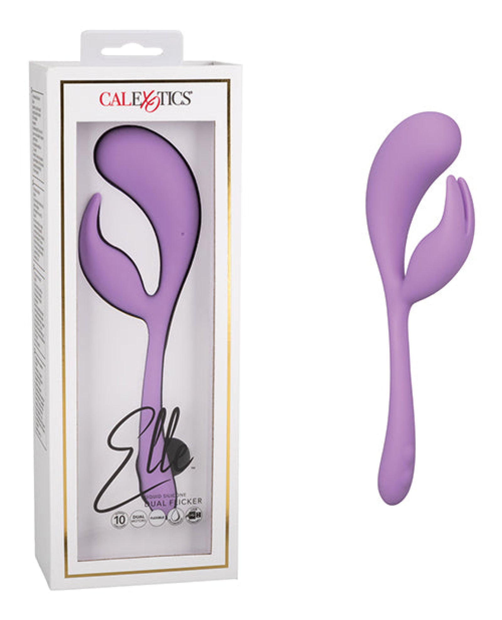 Elle Liquid Silicone Dual Flicker - Purple California Exotic Novelties