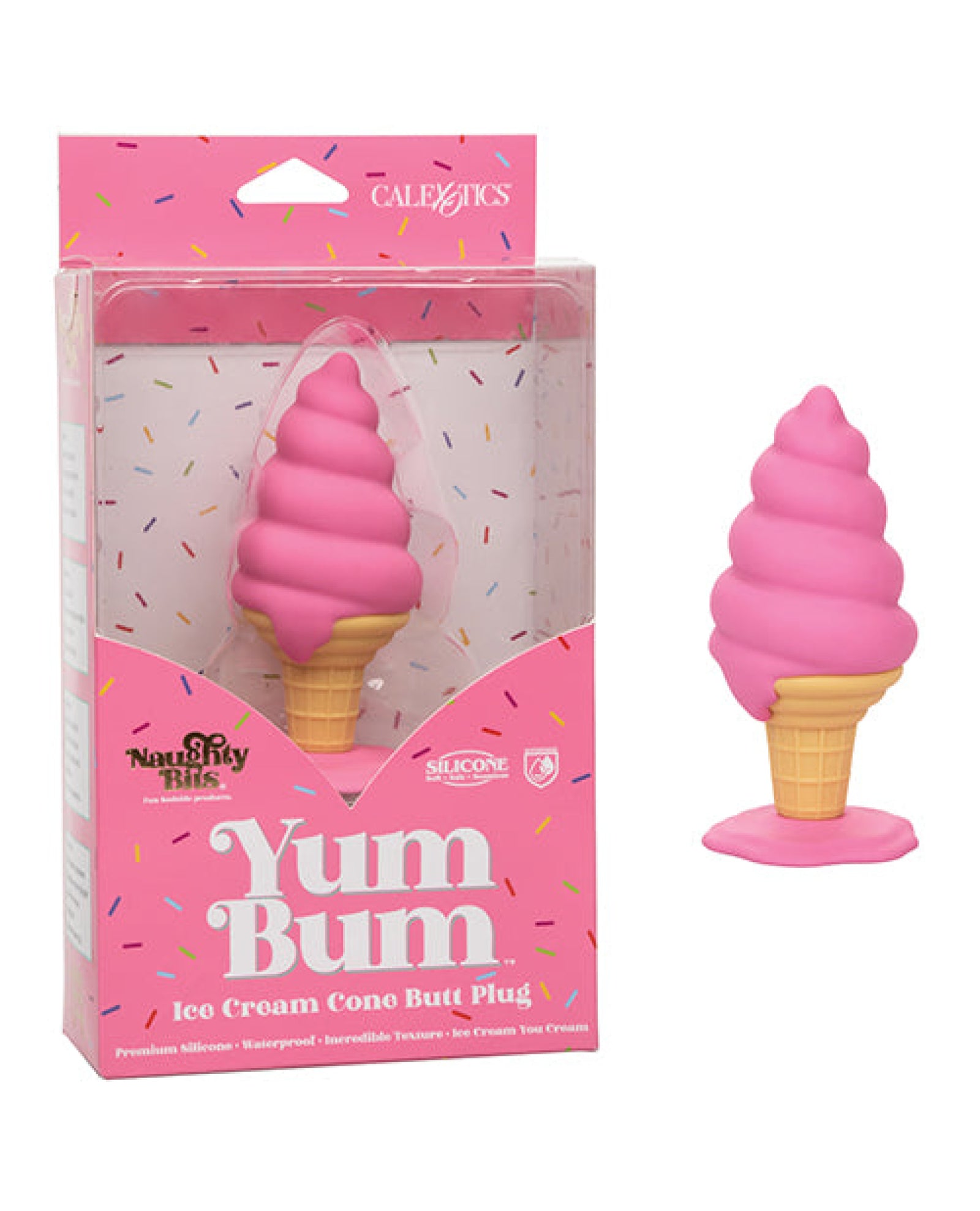 Naughty Bits Yum Bum Ice Cream Cone Butt Plug - Pink Naughty Bits