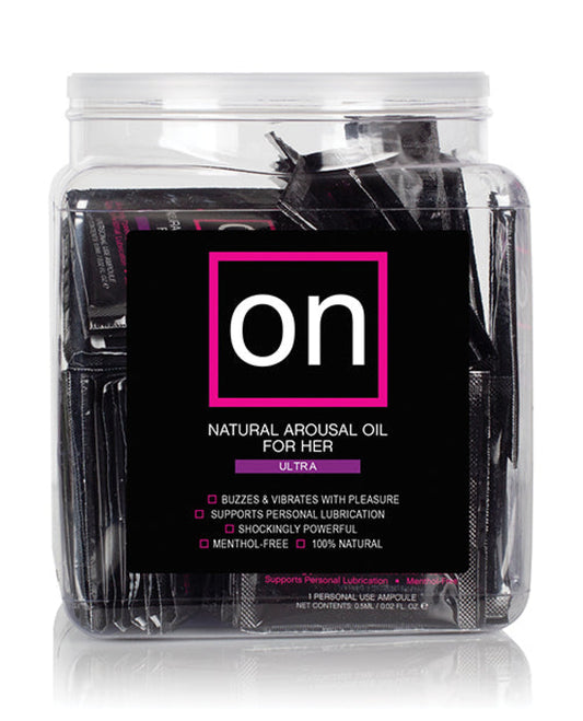 On For Her Arousal Oil Ultra - Tub Of 75 Single Use Ampoule Sensuva 500