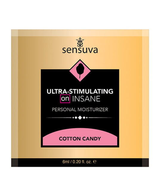 On Insane Ultra Stimulating Personal Moisturizer Single Use Packet - 6 Ml Cotton Candy Sensuva 1657