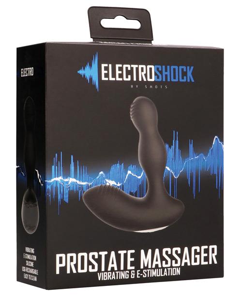 Shots Electroshock E-stimulation Vibrating Prostate Massager - Black Shots