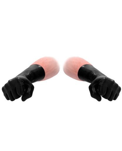 Shots Fist It Latex Short Gloves - Black Shots