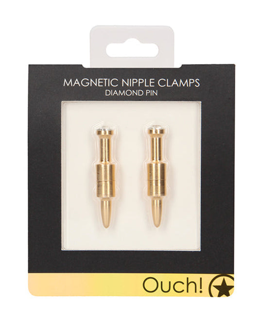 Shots Ouch Diamond Pin Magnetic Nipple Clamps Shots America LLC 1657