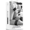 Shots Ouch Black & White Velcro Hogtie W-hand & Ankle Cuffs - Black Shots
