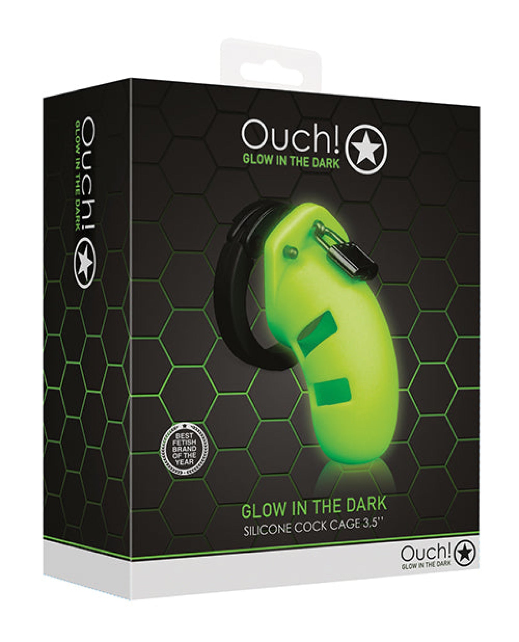 Shots Ouch 3.5" Model 20 Cock Cage - Glow In The Dark Shots America LLC