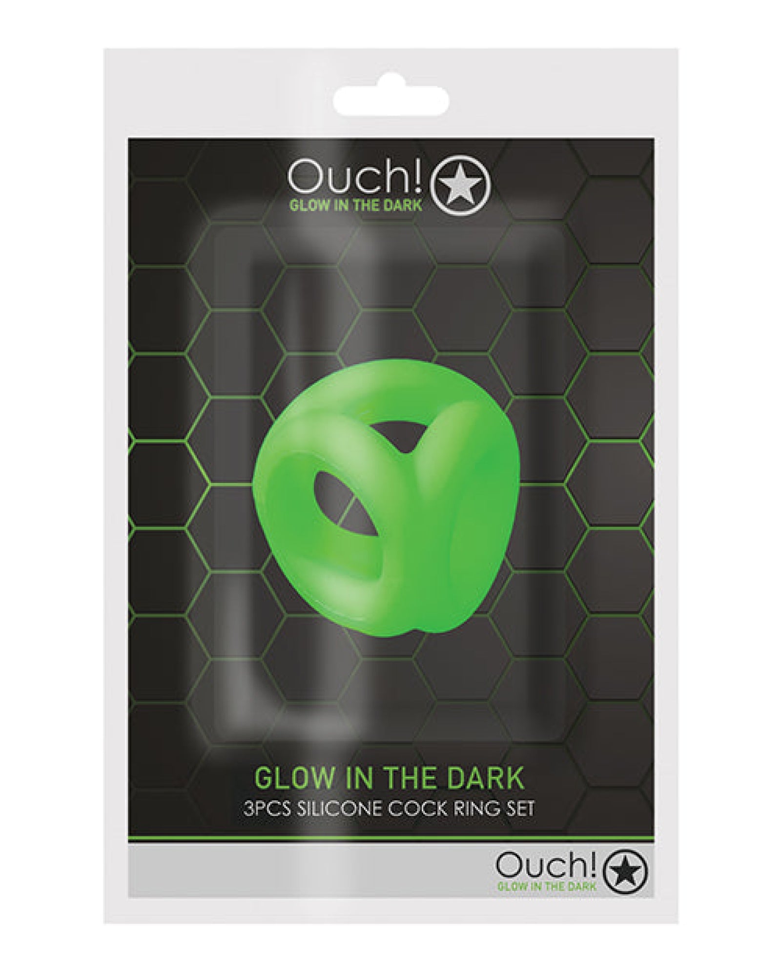 Shots Ouch Cock Ring & Ball Strap - Glow In The Dark Shots America LLC