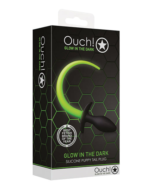 Shots Ouch Puppy Tail Plug - Glow In The Dark Shots America LLC 1657