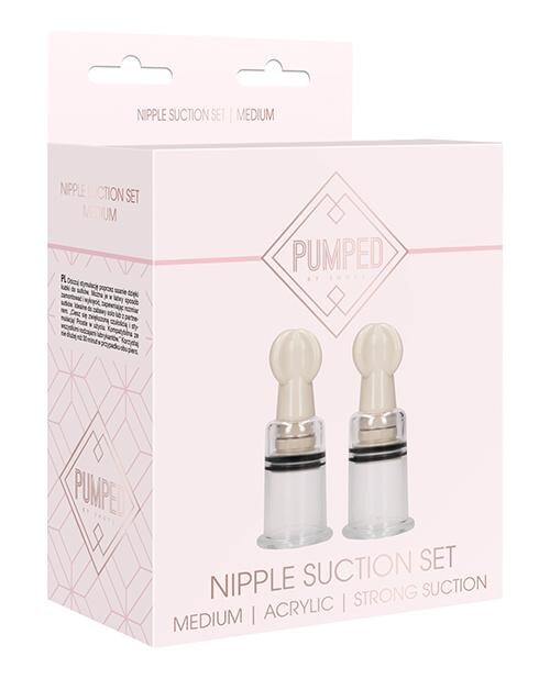 Shots Pumped Nipple Suction Set - Medium Clear Shots America LLC