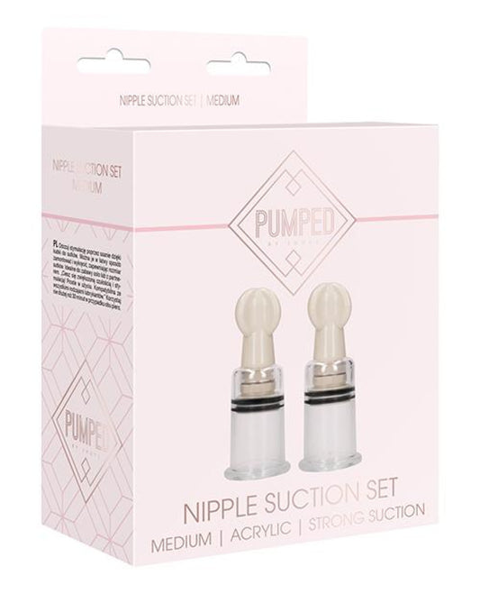 Shots Pumped Nipple Suction Set - Medium Clear Shots America LLC 1657