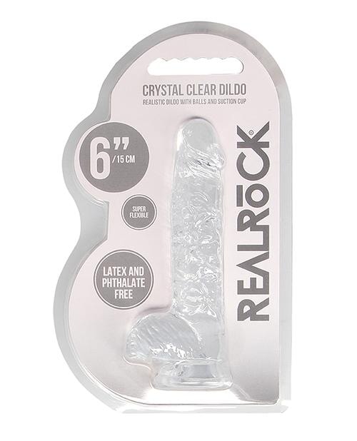Shots Realrock Realistic Crystal Clear Dildo W/balls - Clear Shots