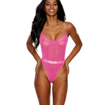 Mesh Underwire Teddy Hot Pink Shirley Of Hollywood