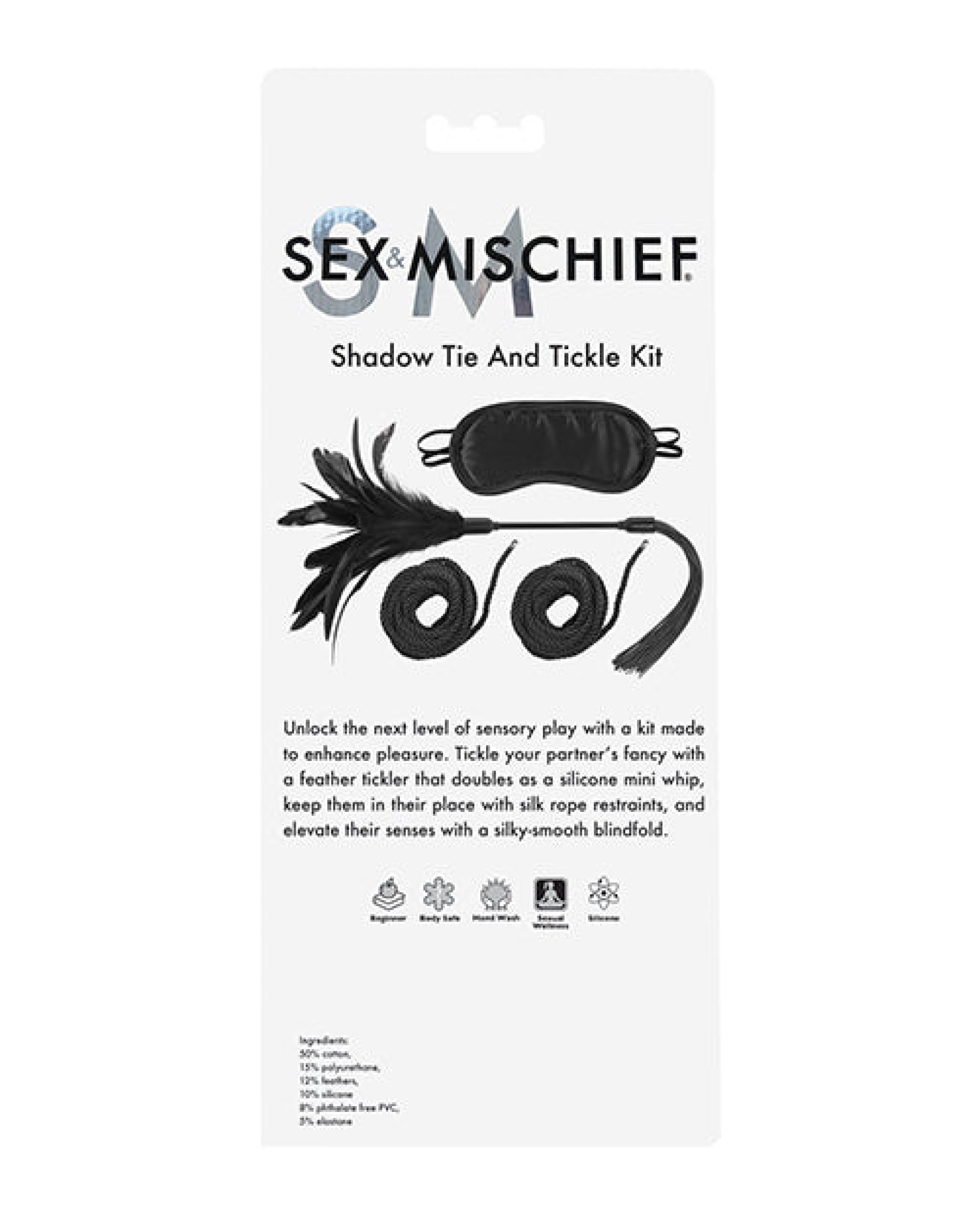 Sex & Mischief Shadow Tie & Tickle Kit - Black Sex & Mischief