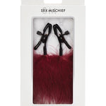 Sex & Mischief Enchanted Feather Nipple Clamps - Burgundy Sex & Mischief