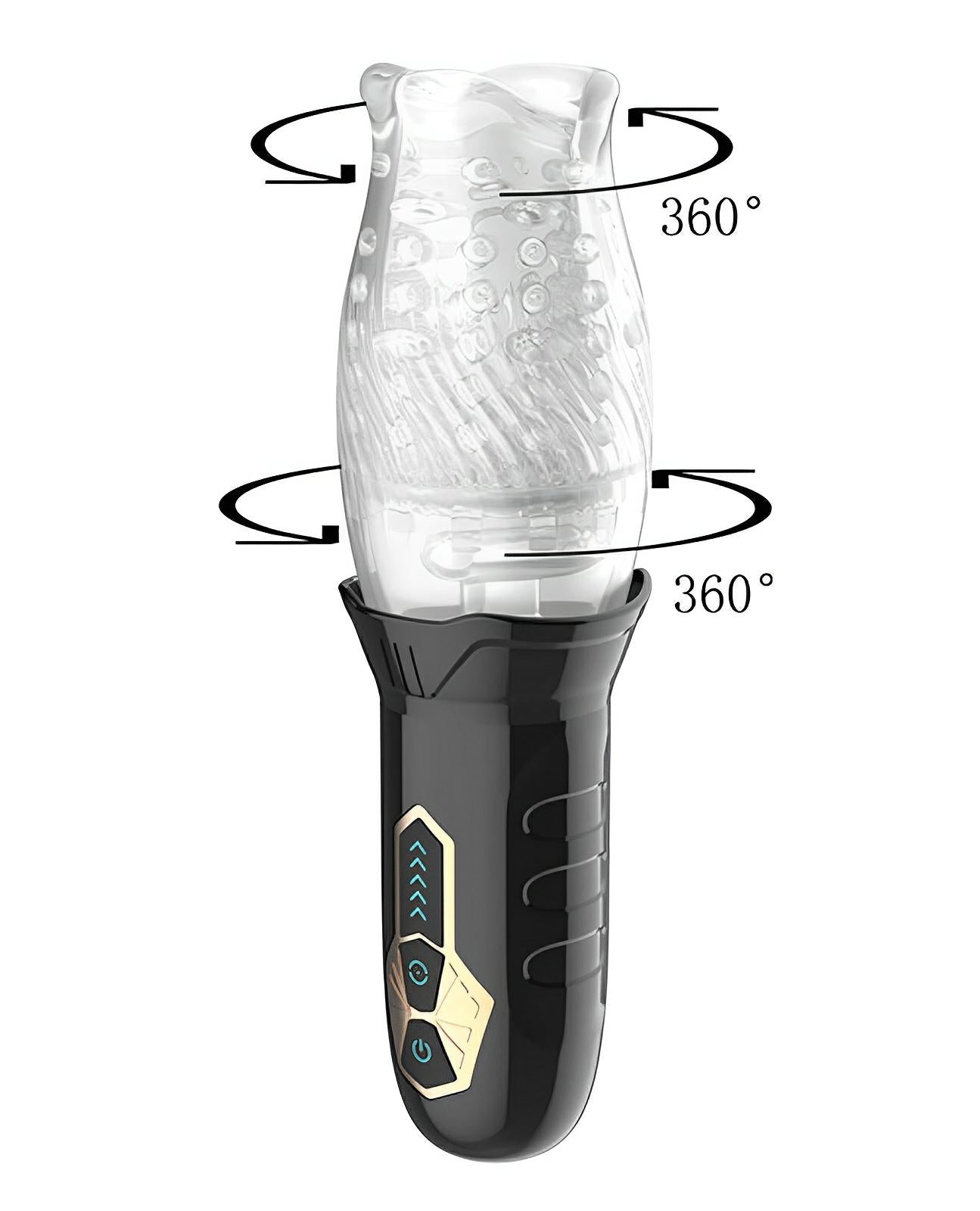 Male Rose Cyclone Spinning Masturbator - Black Secwell