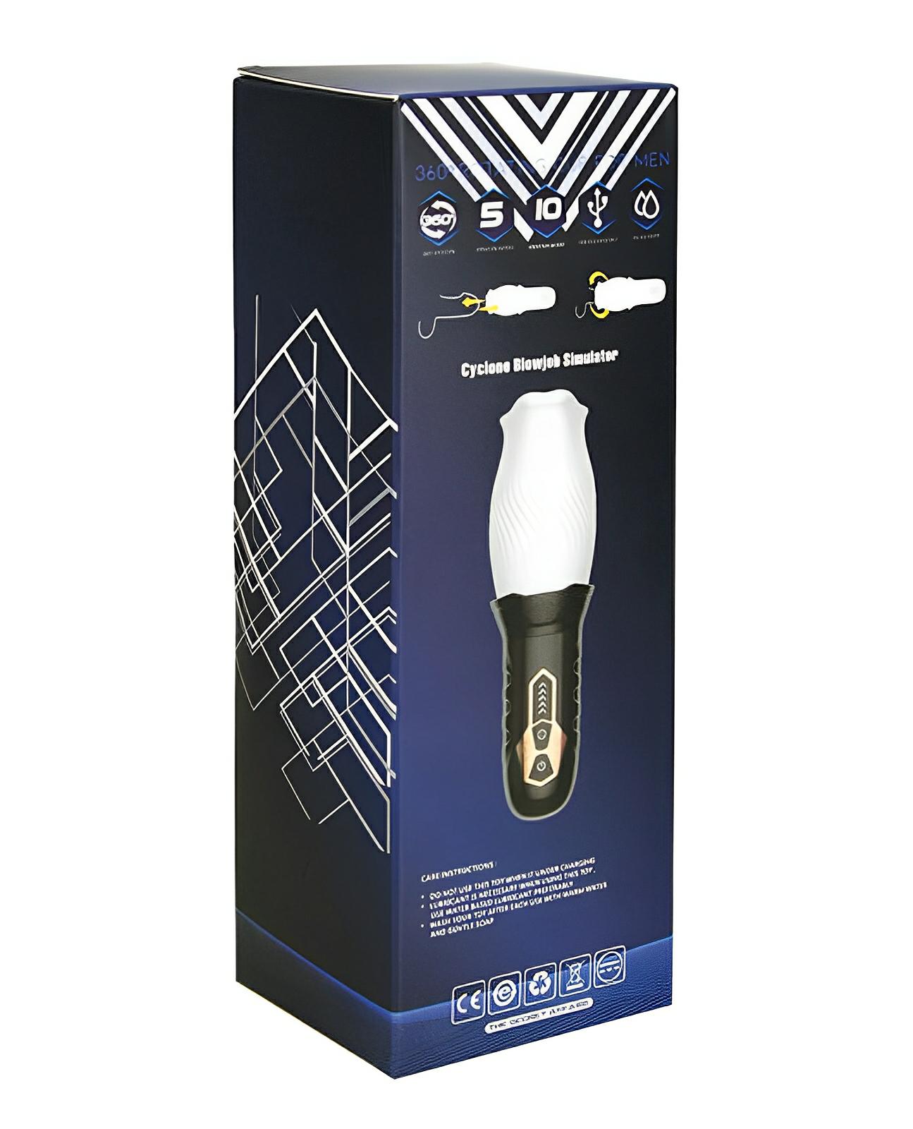 Male Rose Cyclone Spinning Masturbator - Black Secwell