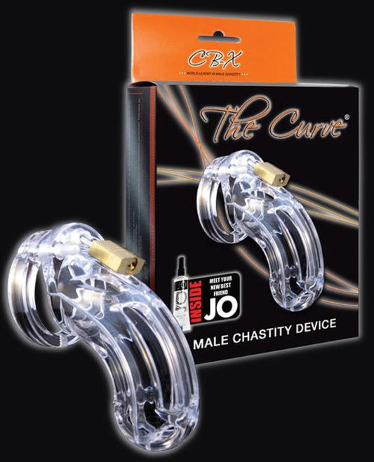 Cb-6000 3 3-4" Curved Cock Cage & Lock Set  - Clear CB-X 1657