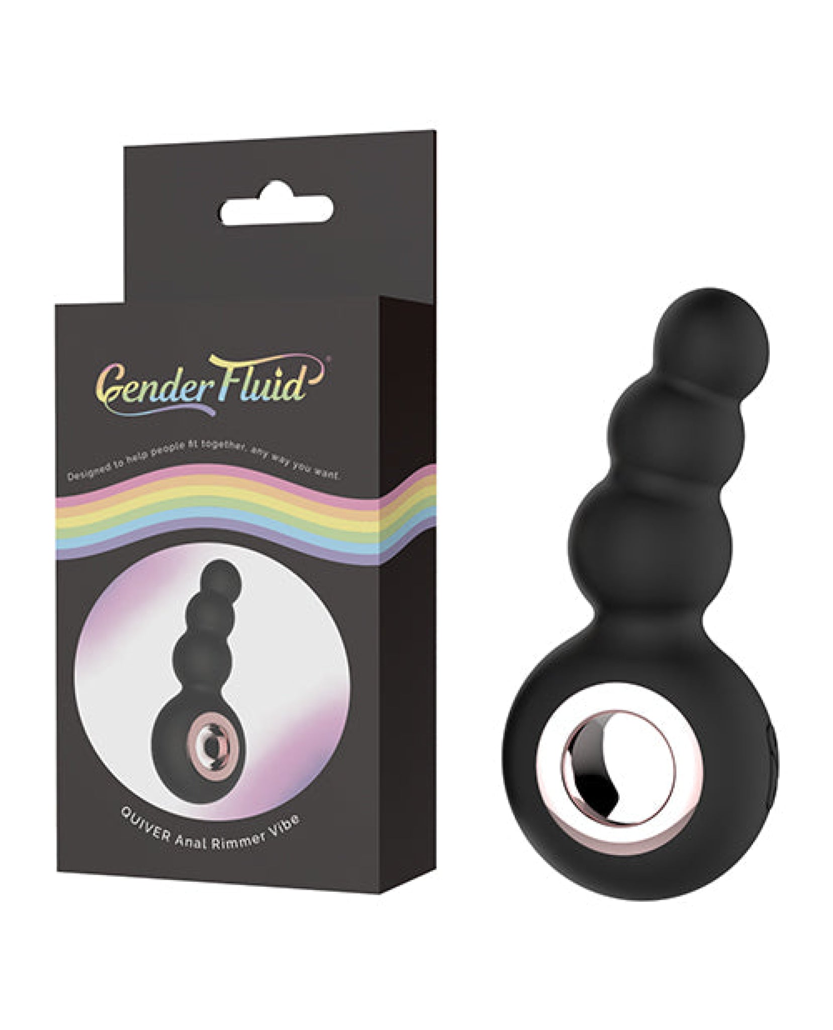 Gender Fluid Quiver Anal Ring Bead Vibe - Black Gender Fluid