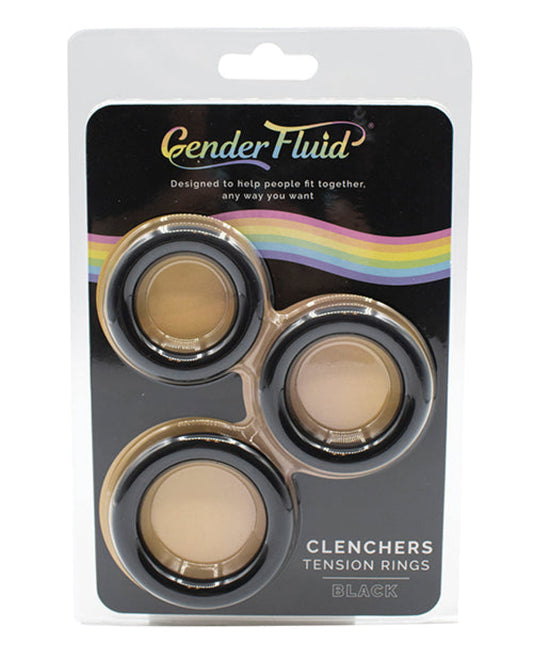Gender Fluid Clenchers Tension Ring Set - Black Gender Fluid 1657