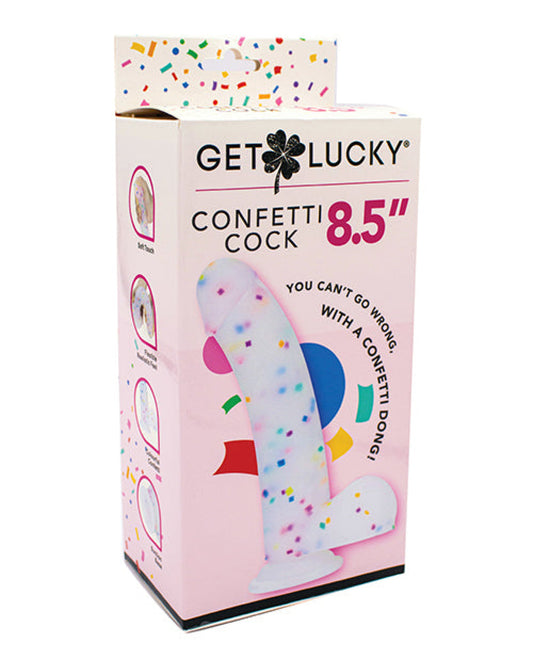 Get Lucky 8.5" Real Skin Confetti Cock - Multi Color Get Lucky 1657