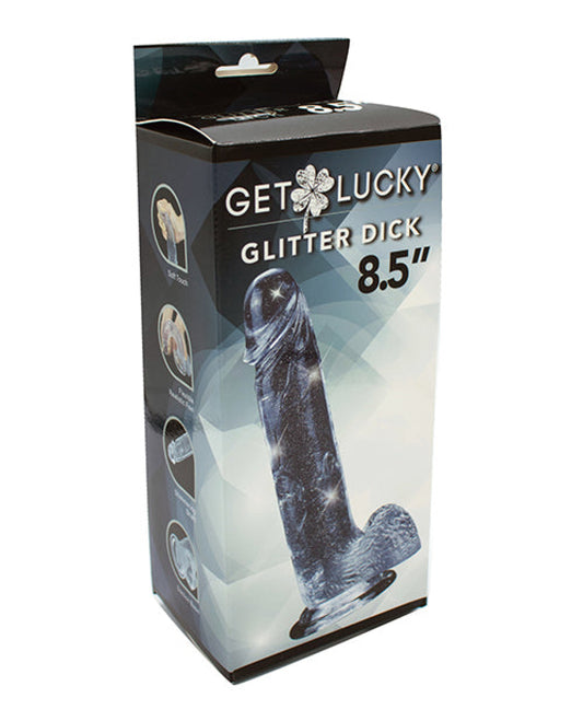 Get Lucky 8.5" Real Skin Glitter Dick - Clear Get Lucky 1657