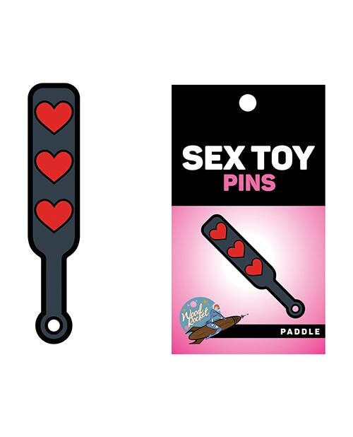 Wood Rocket Sex Toy Hearts Paddle Pin - Black-red Wood Rocket