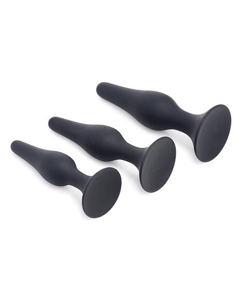 Master Series Triple Tapered Silicone Anal Trainer - Black Set Of 3 Master Series