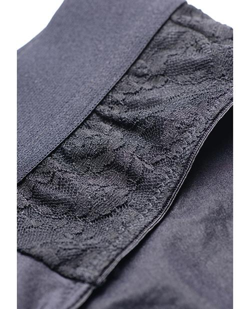 Strap U Lace Crotchless Panty Harness - Black Strap U