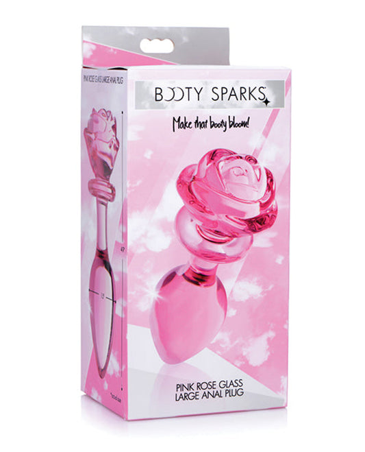 Booty Sparks Pink Rose Glass Anal Plug Booty Sparks 1657