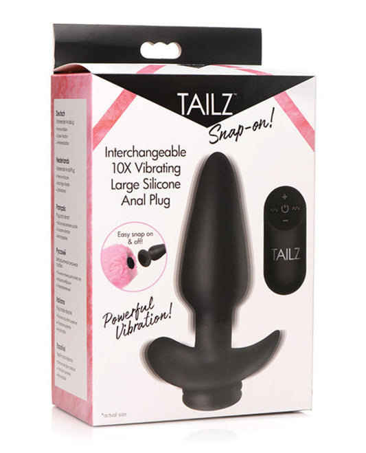 Tailz Snap On Interchangeable 10x Vibrating Silicone Anal Plug W/remote Tailz 1657