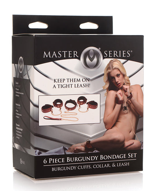 Master Series 6 Pc Bondage Set - Burgundy Master Series 500