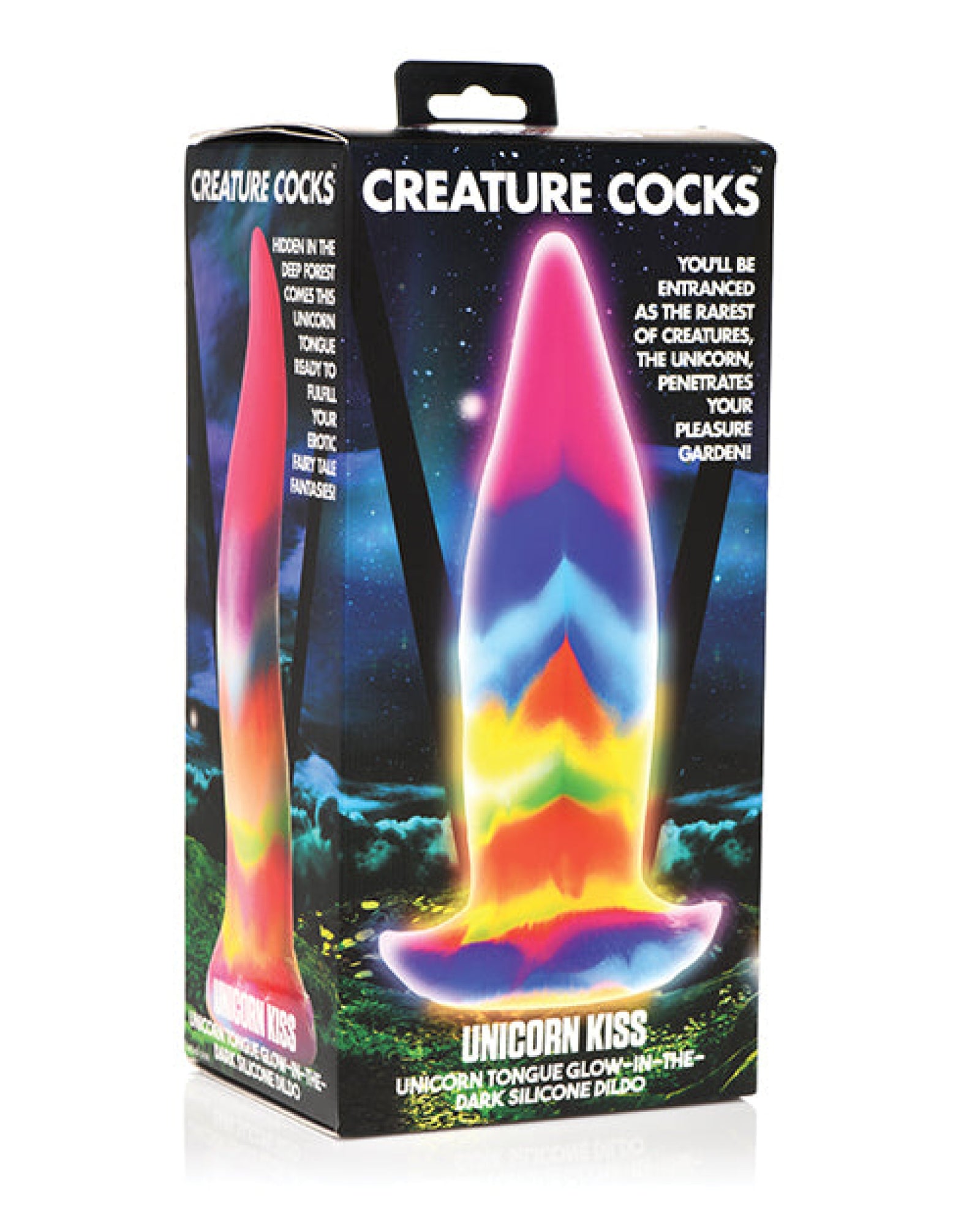 Creature Cocks Unicorn Kiss Silicone Tongue Dildo - Glow In The Dark Creature Cocks