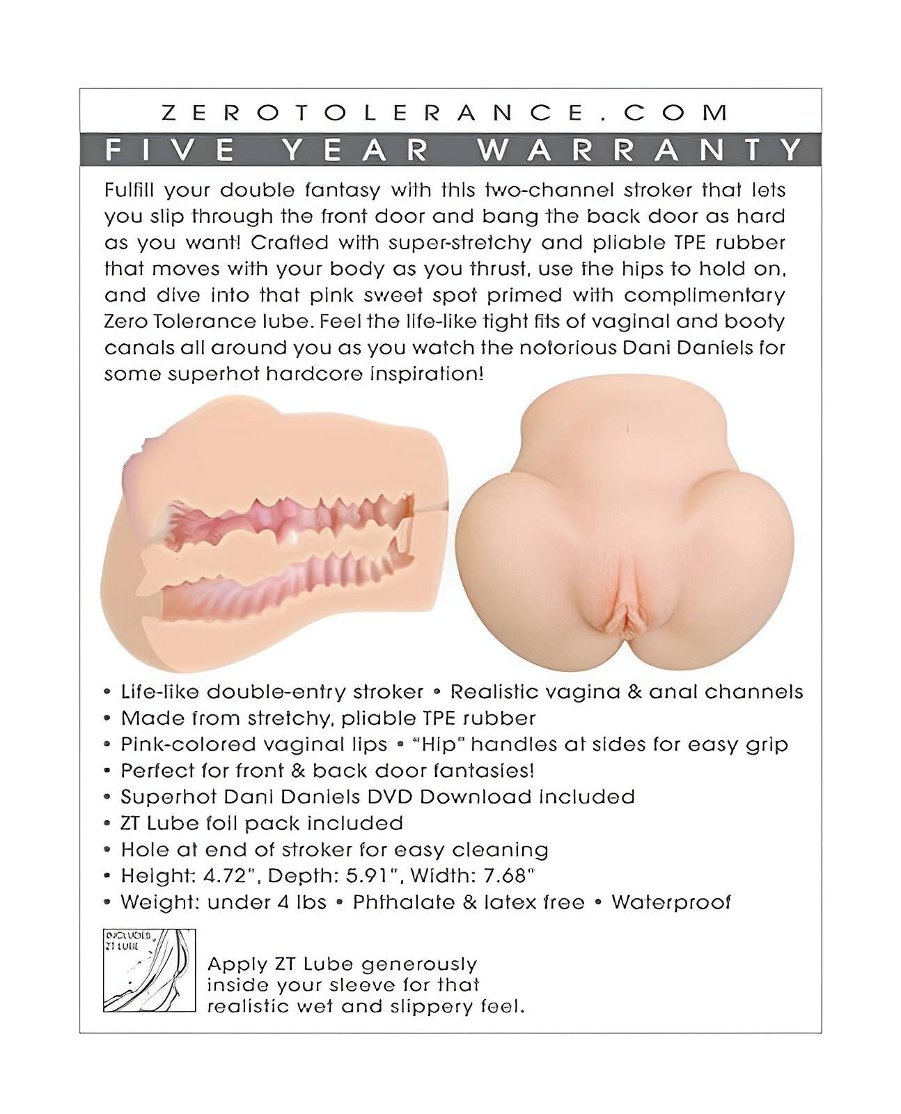 Zero Tolerance Dani Daniels Realistic Ass & Vagina Stroker W-movie Download Zero Tolerance